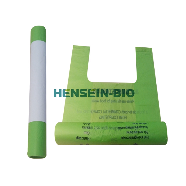 100% biodegradable cornstarch plastic shopping bags with logo custom print