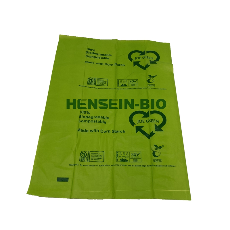 Cornstarch made compostable biodegradable dog poop bags custom printed on roll