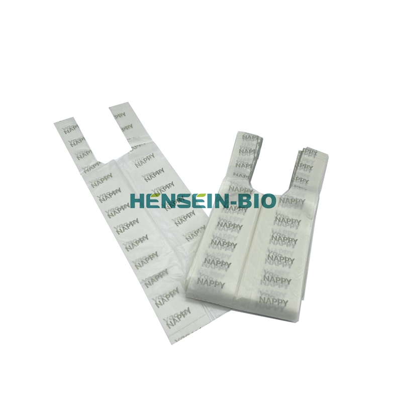 EN13432 certified ECO friendly biodegradable nappy bags made from corn starch