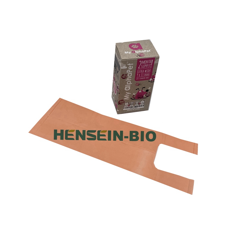 Wholesale biodegradable compostable cornscracth eco poop bags with handles custom printed