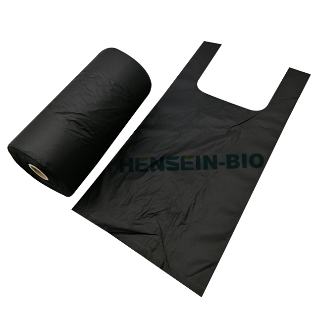 Custom printed t-shirt eco friendly bio degradable non plastic trash garbage bags